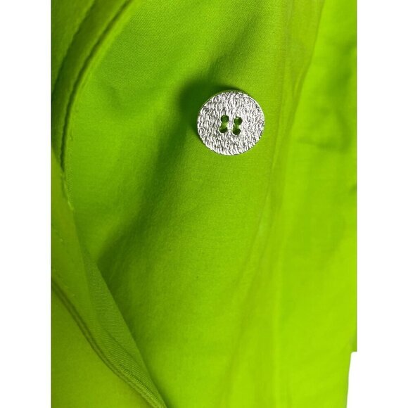 St. John Women's S Lime Green Double Breasted Jacket Cotton Bright Preppy Twee - Picture 3 of 8
